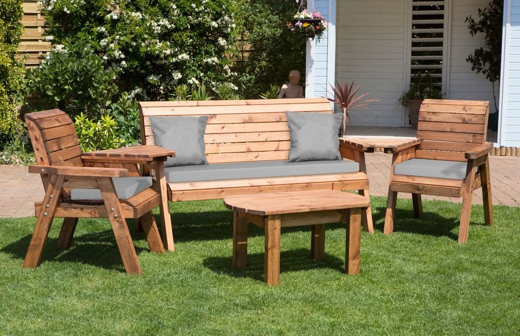 Charles Taylor Trading Five Seater Multi Set With Grey Cushion Brown