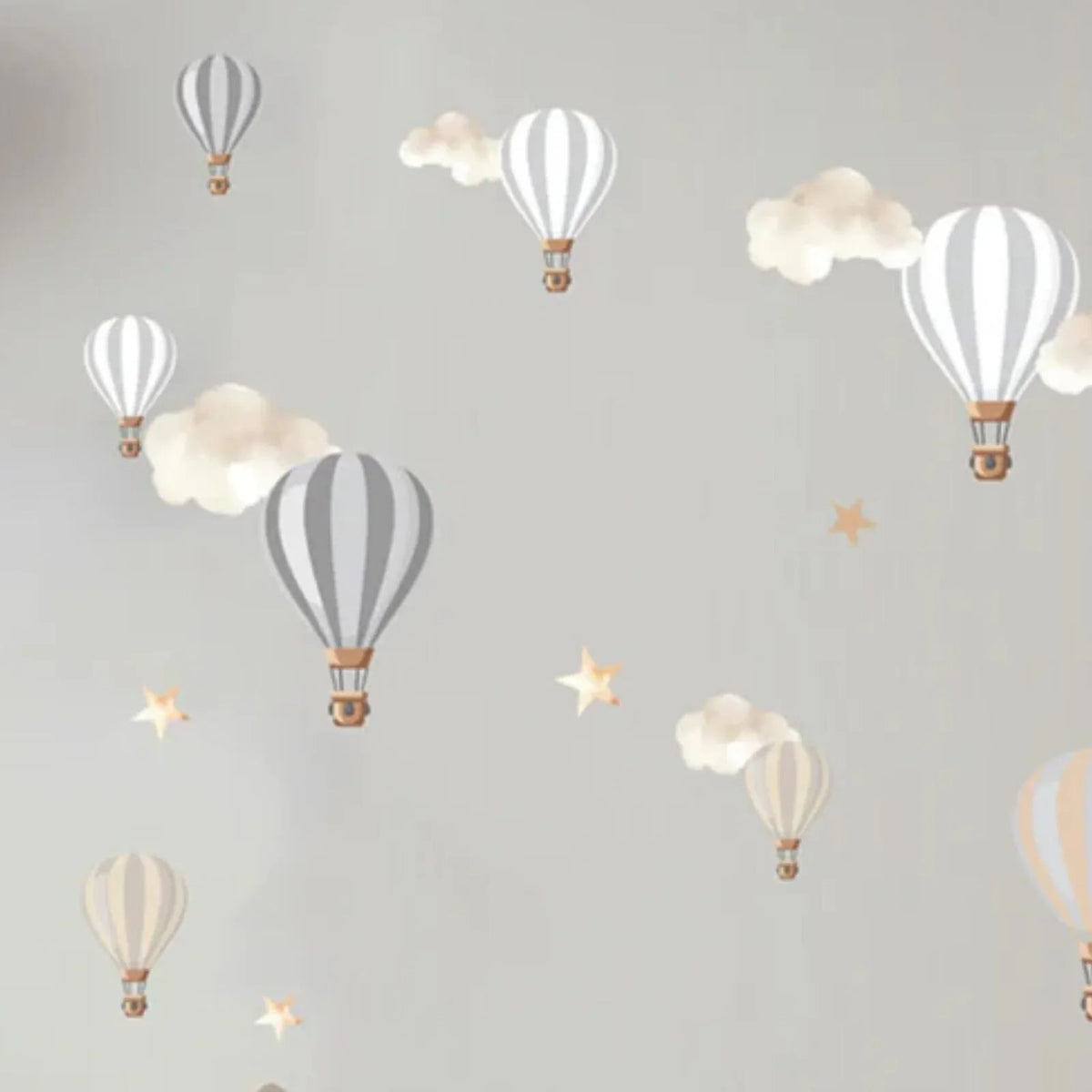 Live Vida Hot Air Balloons Wall Stickers A4 - Neutral