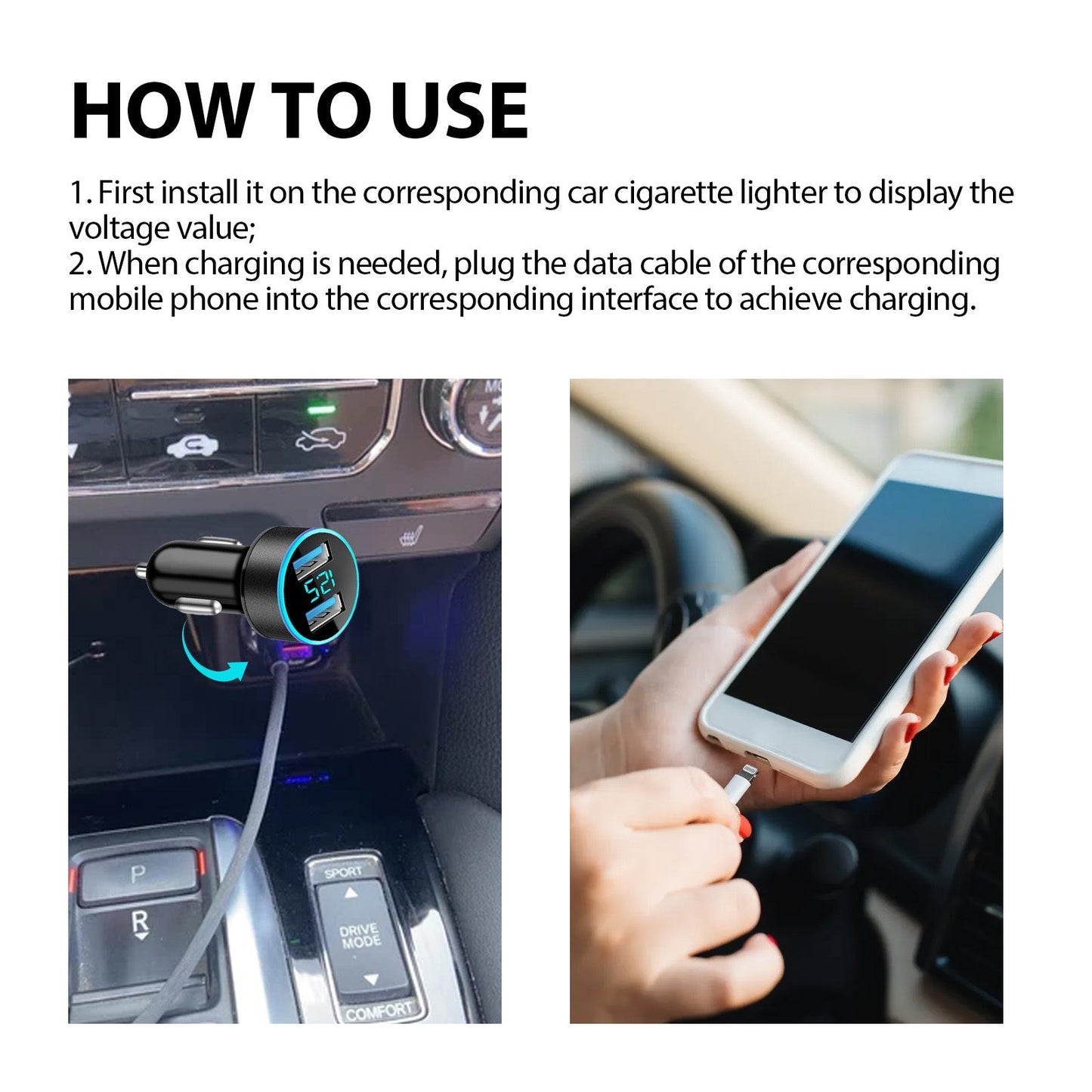 2-In-I Sterl Th Car Signal Jammer With Charging Pod, Car Dual USB Interface Mobile Phone Multi-Function Charger