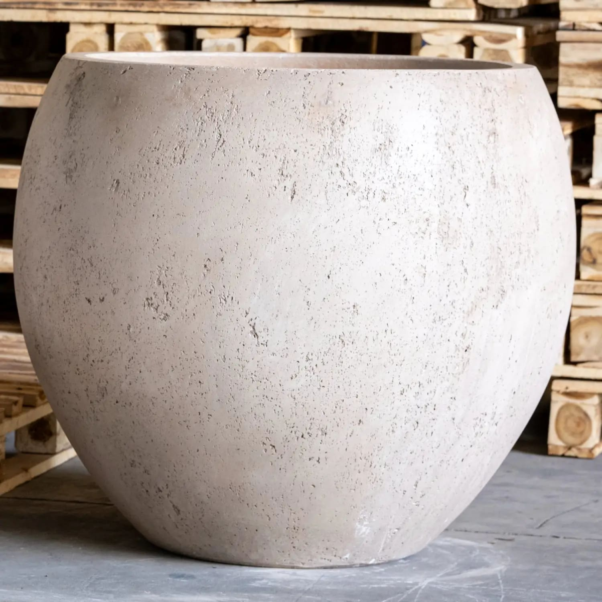 Orbello | Truffle – 55cm Large Concrete Sphere Planter – 82L Round Plant Pot