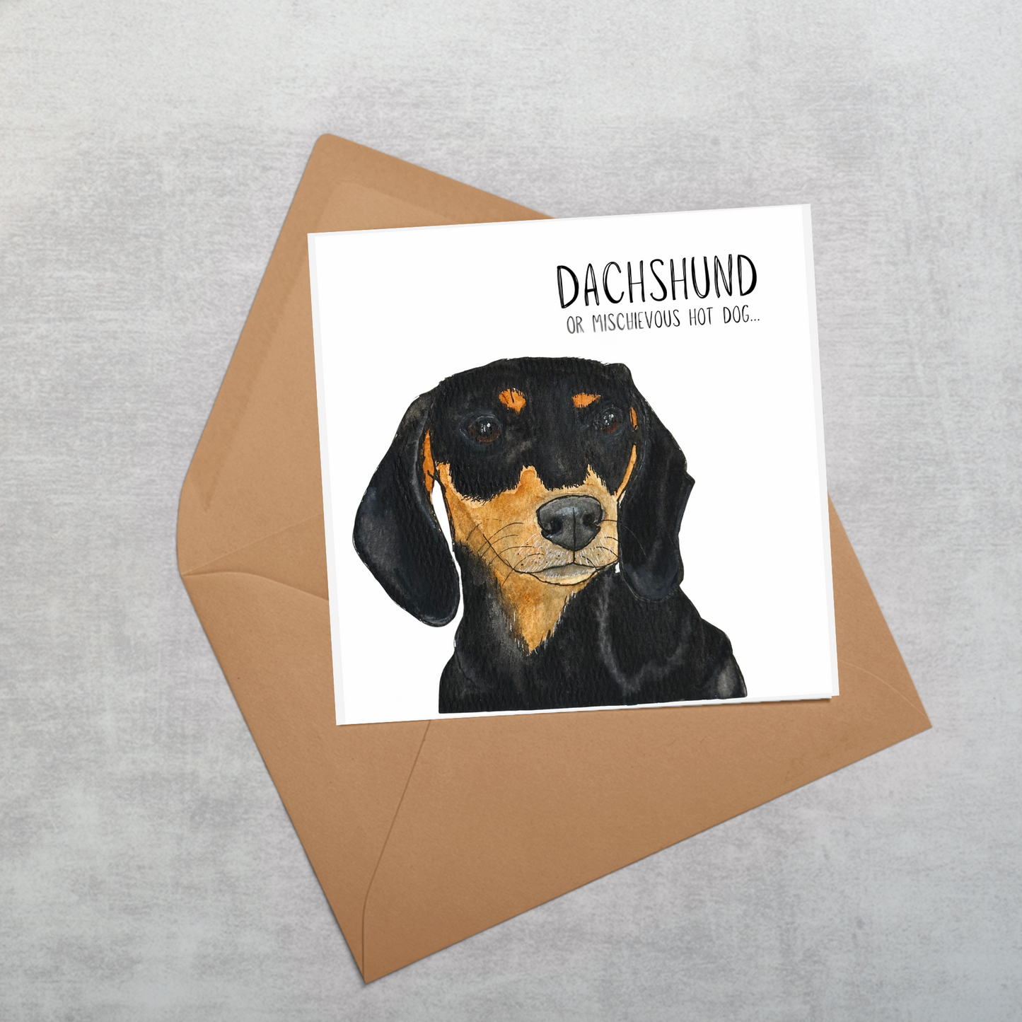Mischievous Sausage – A Card as Cheeky as a Dachshund!