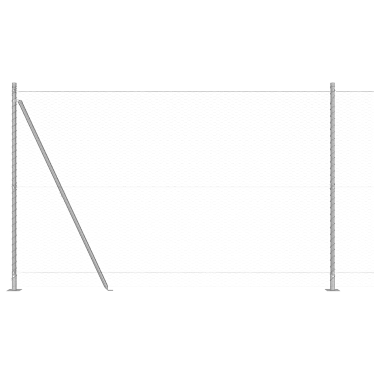 vidaXL Fencing Set Set of 2 Grey Metal 25 x 1.5 m Durable