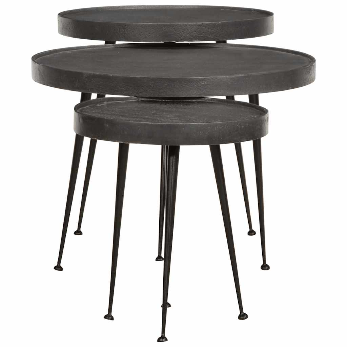 vidaXL Coffee Table 3 pcs Black Engineered Wood