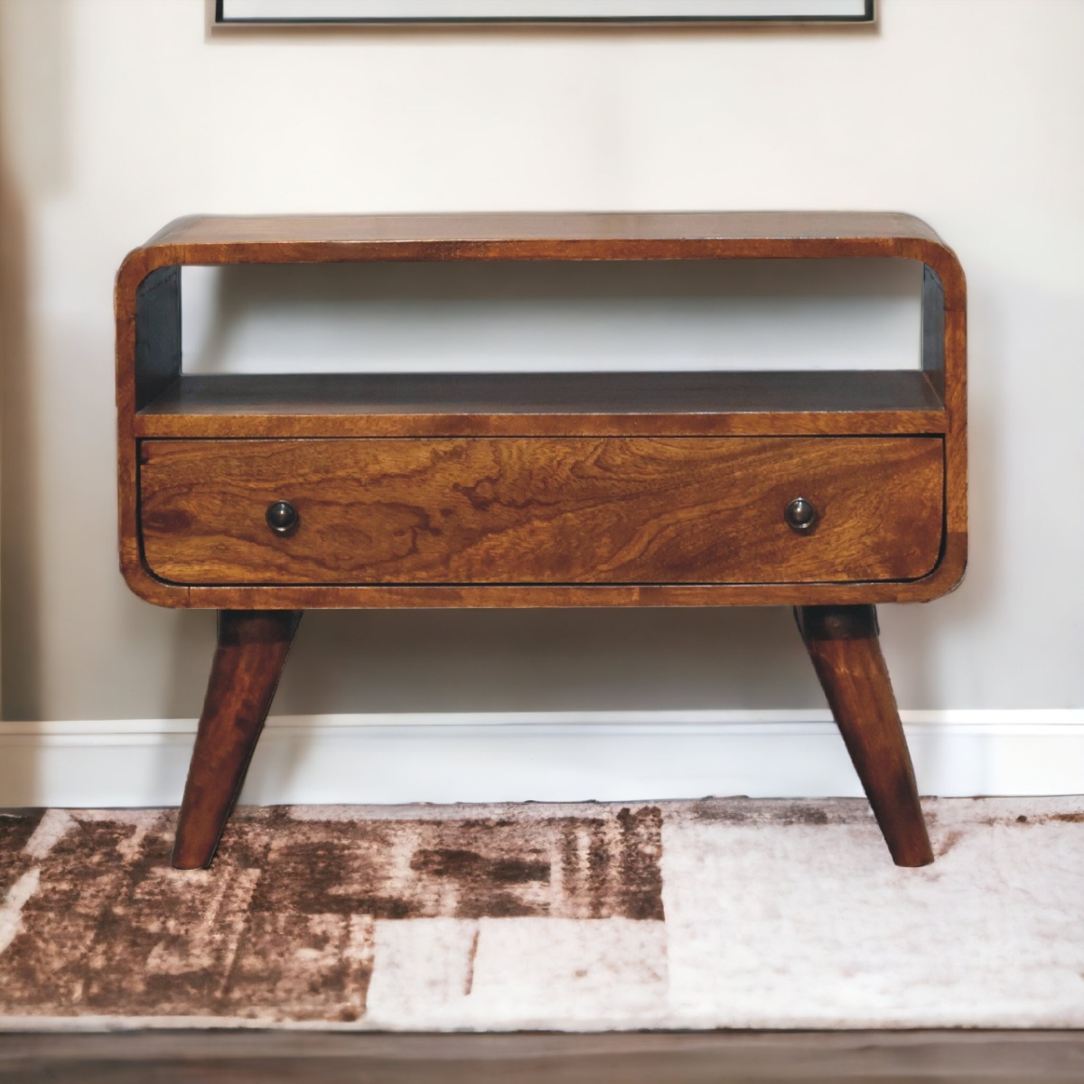 Artisan Furniture Solid Wood Mini Chestnut Curved Media Unit