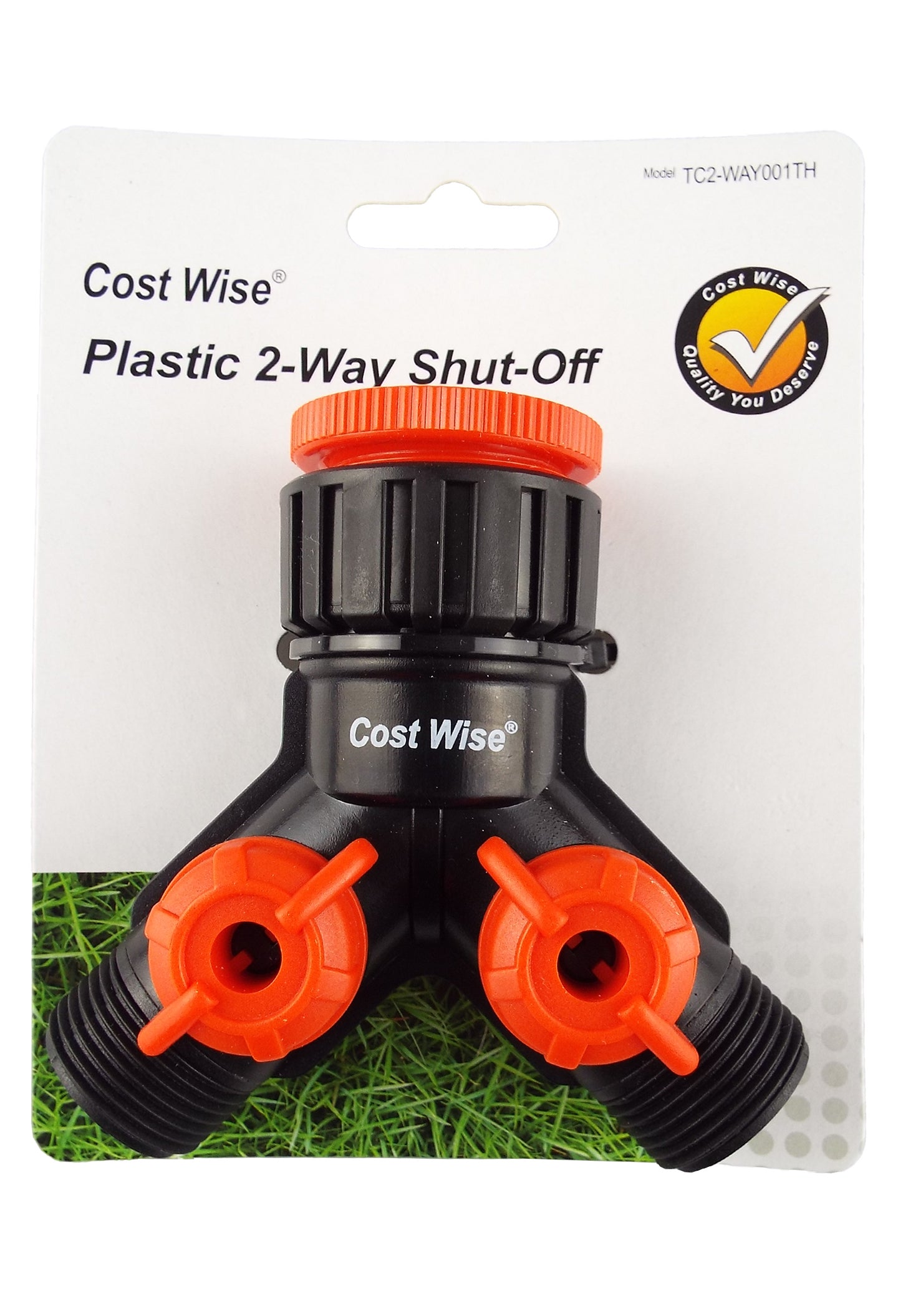 Double Tap Connector with Valves and Threaded Outlets Black Orange Tap Adapter