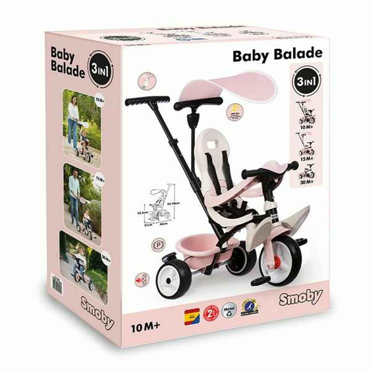 Tricycle Smoby Paseo para bebés Pink