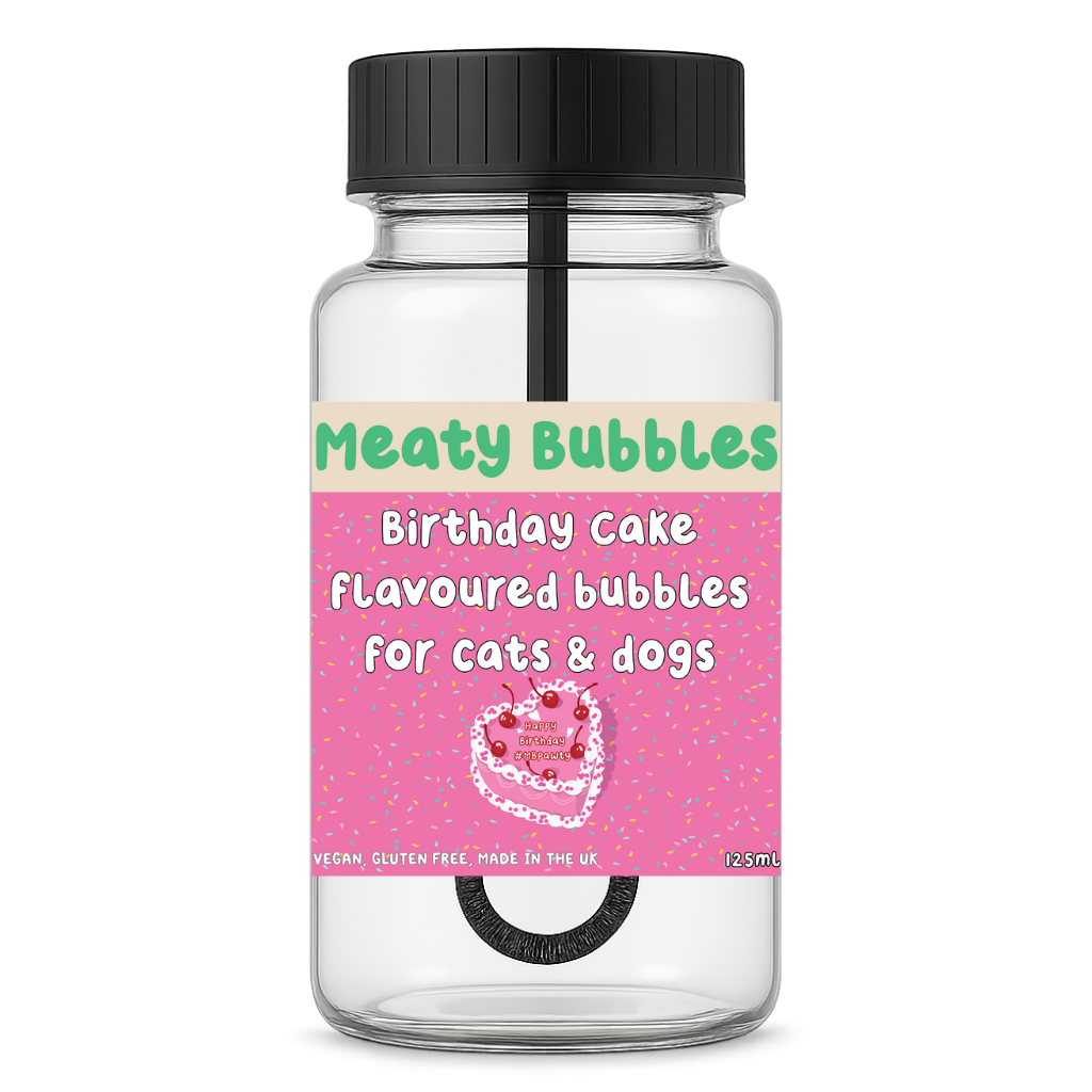 Meaty Bubbles Birthday Cake Bubbles 125ml
