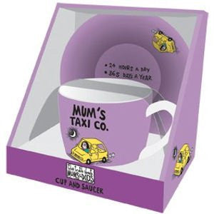 10oz Cup & Saucer - Truth About Mums & Dads (Mum's Taxi)