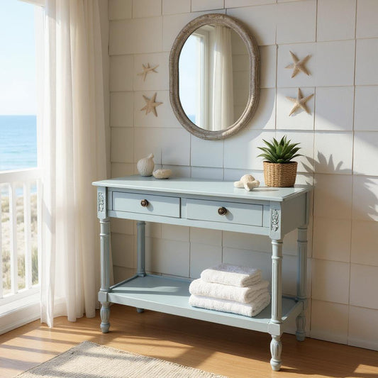 90CM 2 DRAWER SIDE TABLE