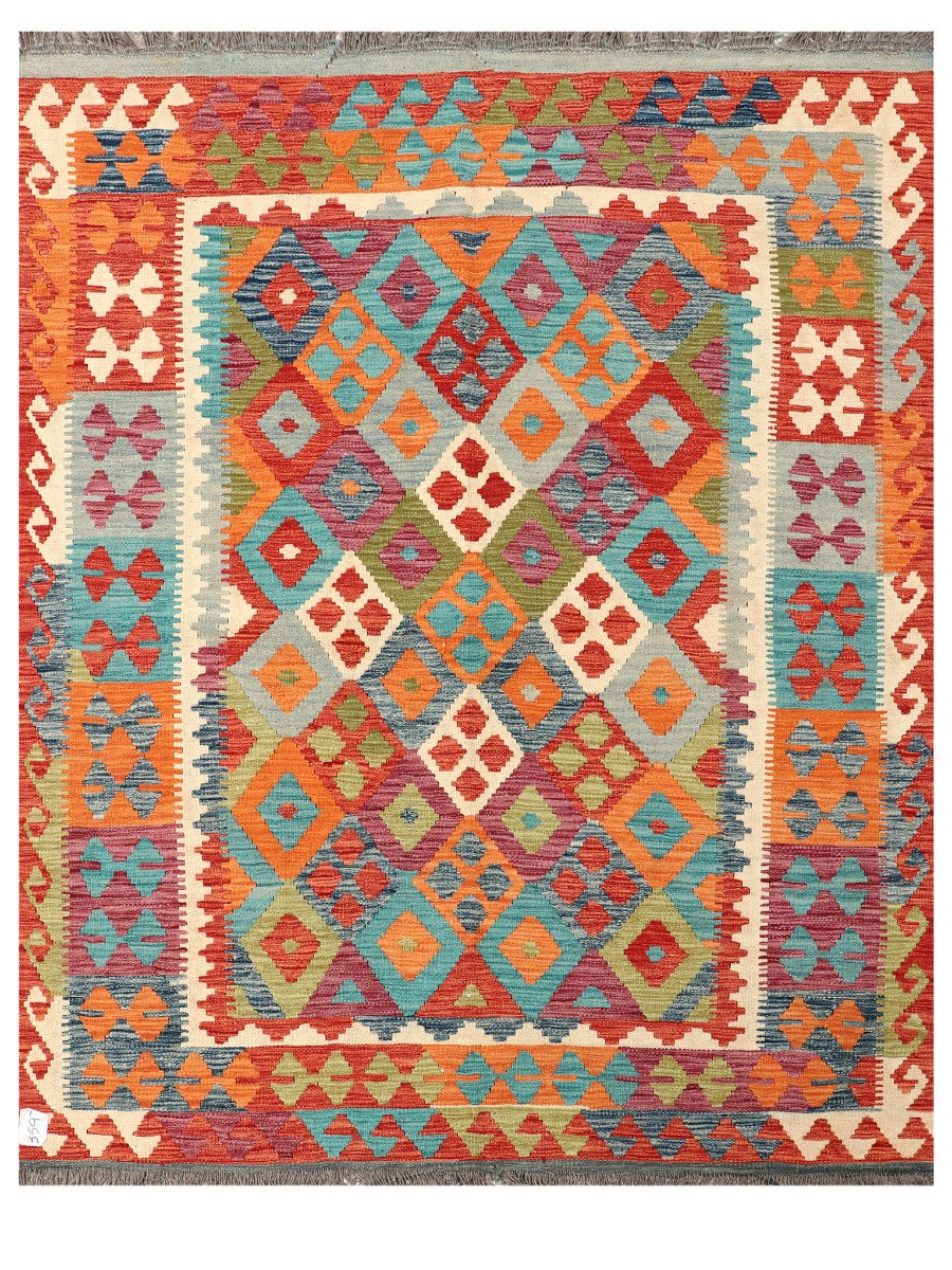 Maimana Afghanistan Kilim Rug - 188 x149 cm