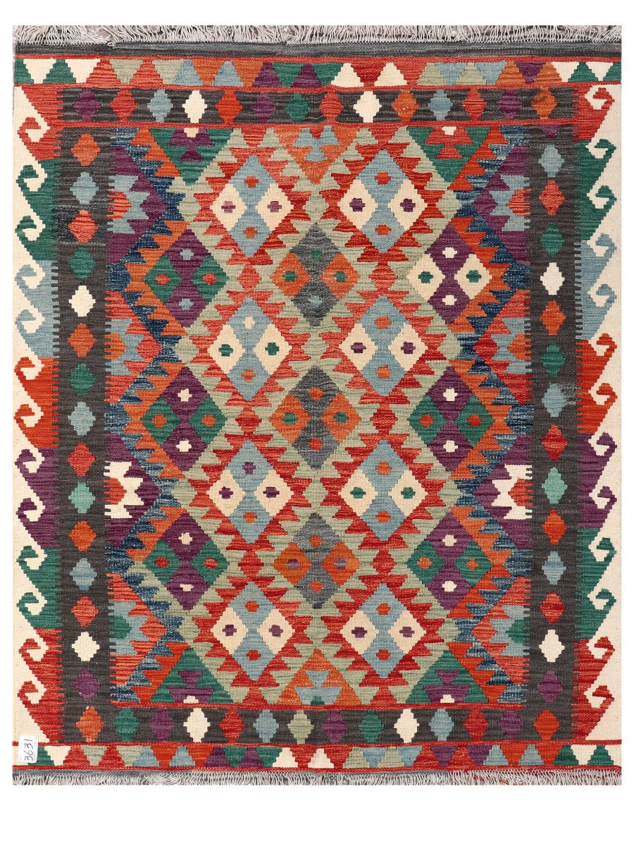 Maimana Afghanistan Kilim Rug - 188 x151 cm