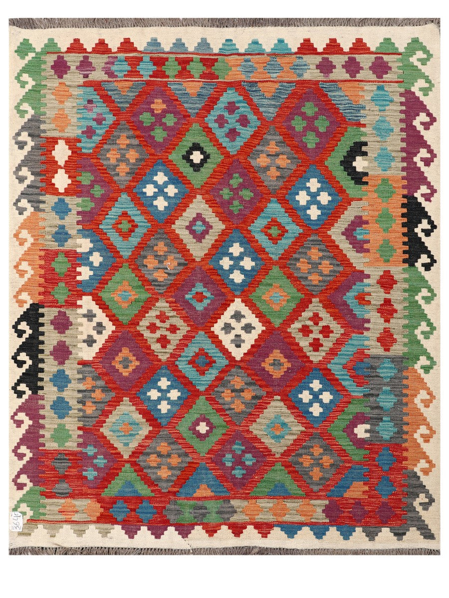 Maimana Afghanistan Kilim Rug - 187 x151 cm