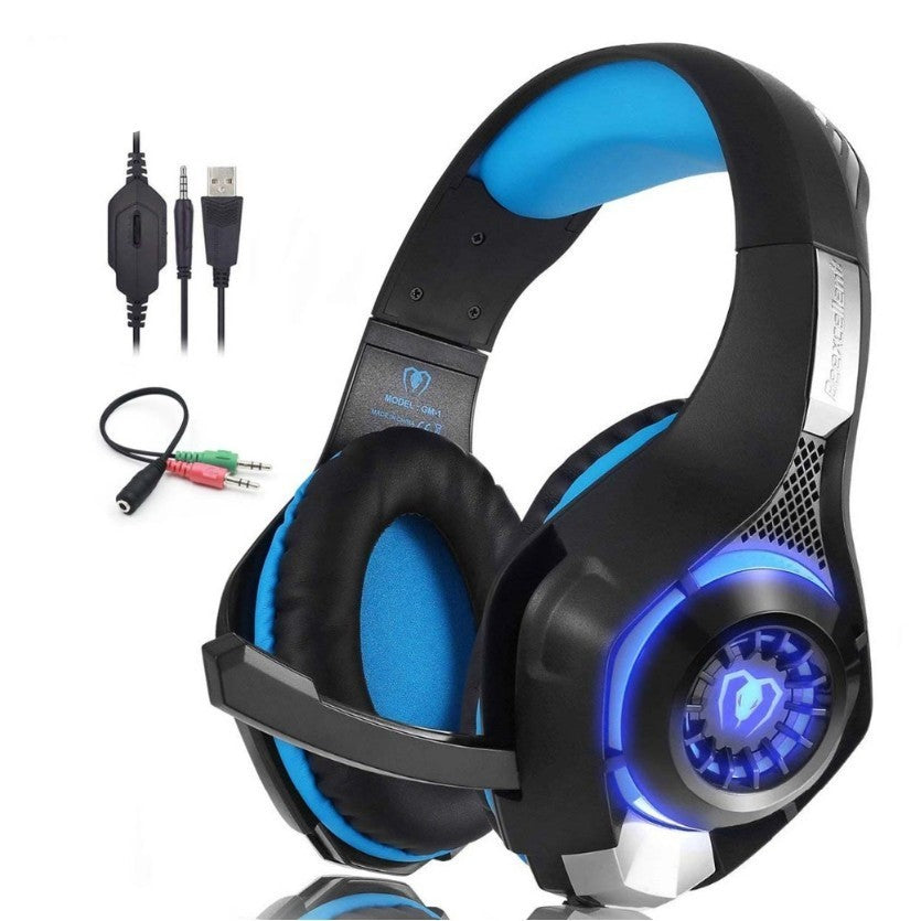 Beexcellent GM-1 Pro Gaming Headset with Mic - PS4, Xbox One, PC, Laptop - LED Stereo Headphones