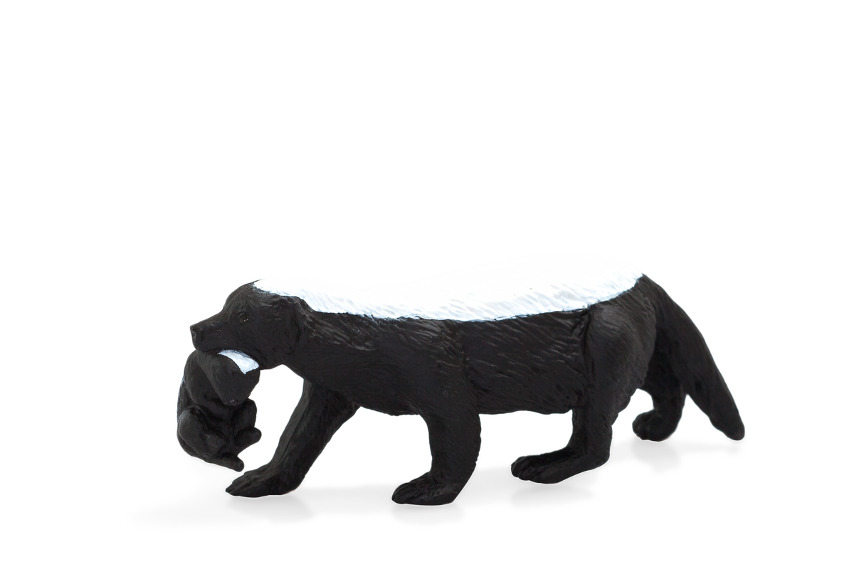 Honey Badger Female with Cub Realistic Wildlife Animal Figure