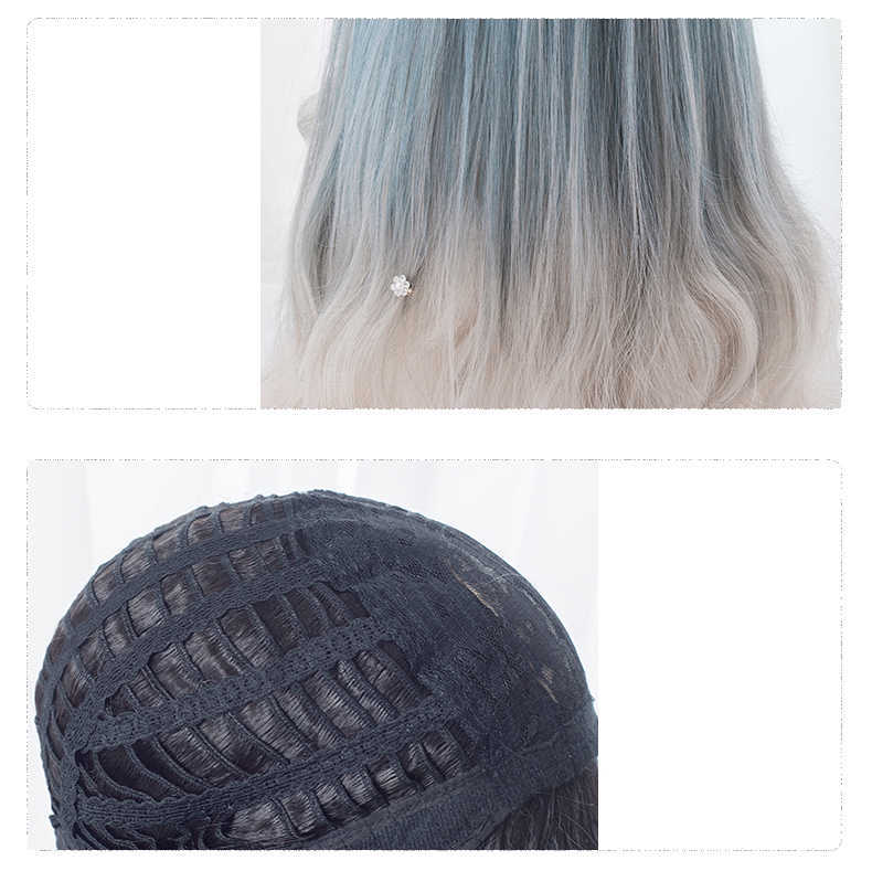 Facial gradation wig with sideburns