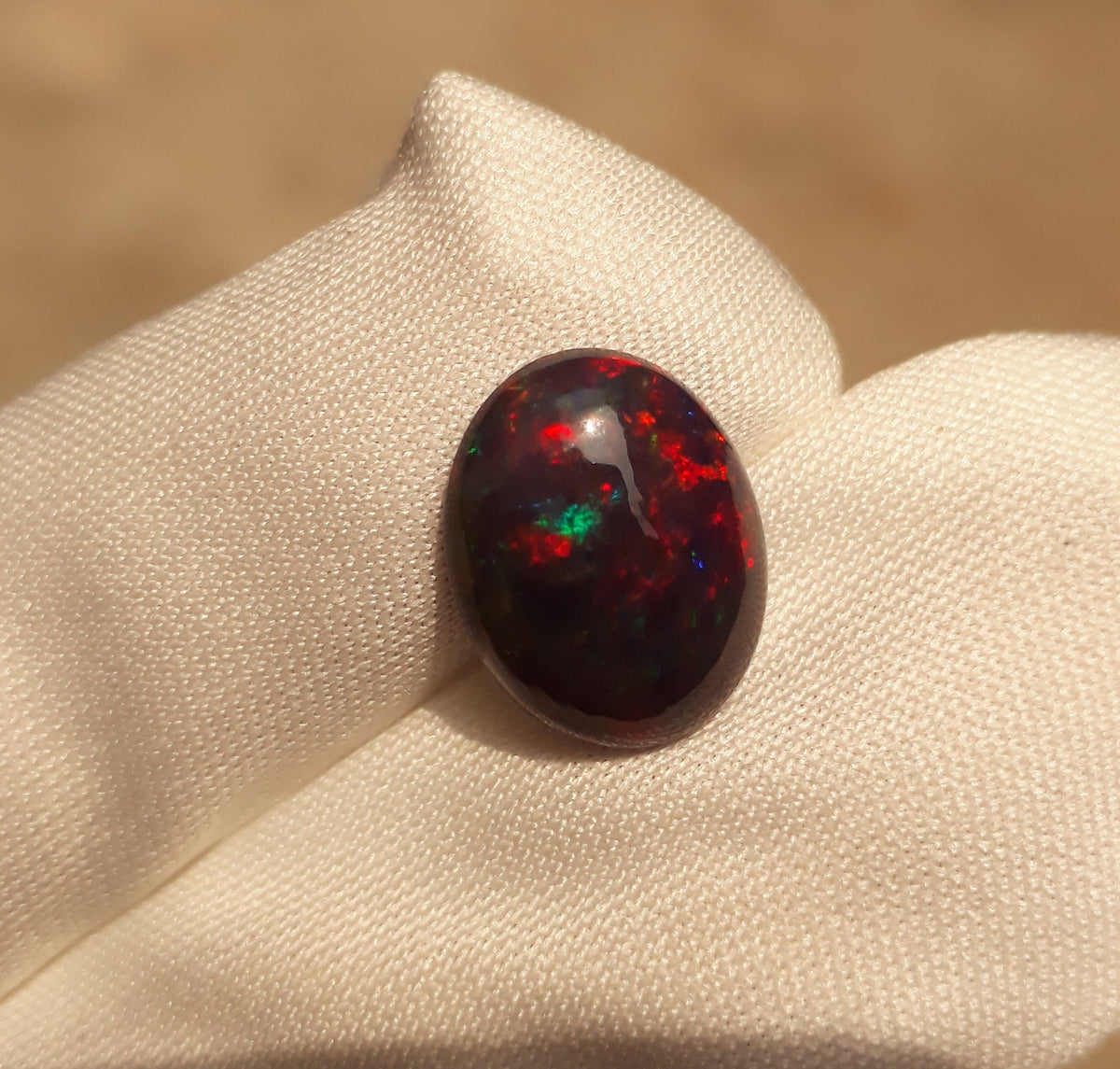 7.5ct Opal for Sale - Black Fire Opal - October Birthstone - 16x13mm