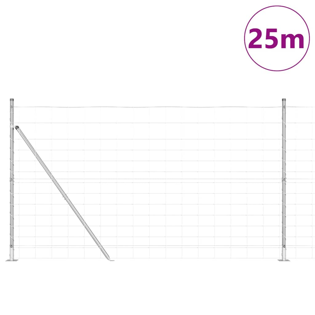 vidaXL Field Fence 1.4x25 m Galvanised Steel