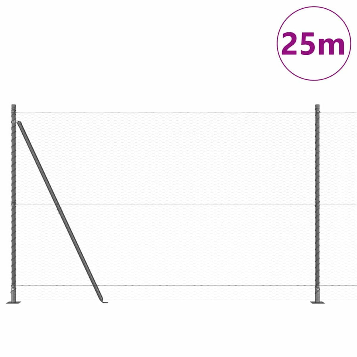 vidaXL Fencing Set Set of 2 Grey Metal 25 x 1.5 m Durable