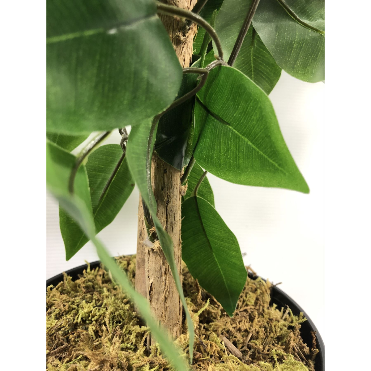 120cm Artificial Ficus Tree / Plant - Large Bushy Shape Silver Metal Planter