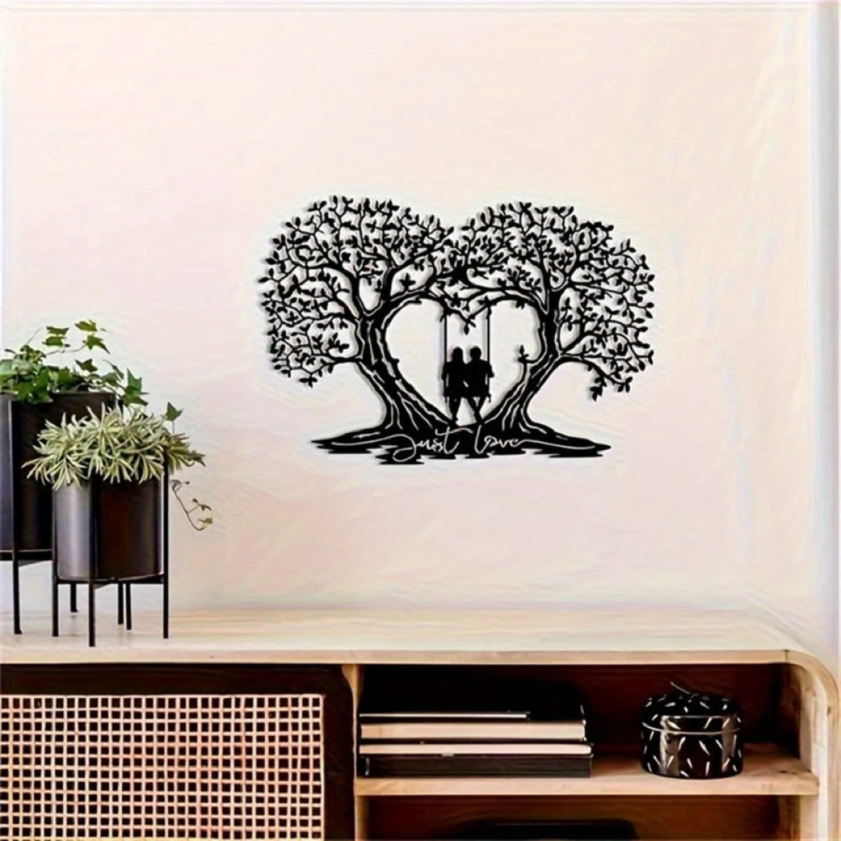Love Tree Metal Wall Art Decor Wall Hanging for Home Living room Bedroom
