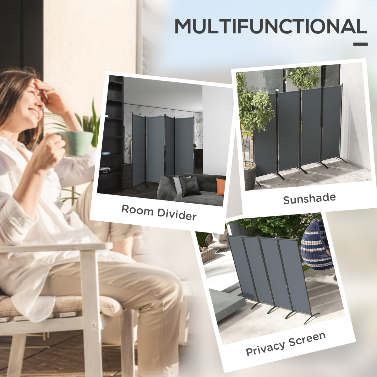 Outdoor Privacy Screen - 360° Foldable Design for Versatile Shading