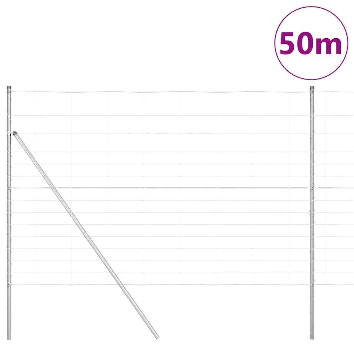 vidaXL Field Fence 1.6x50 m Galvanised Steel