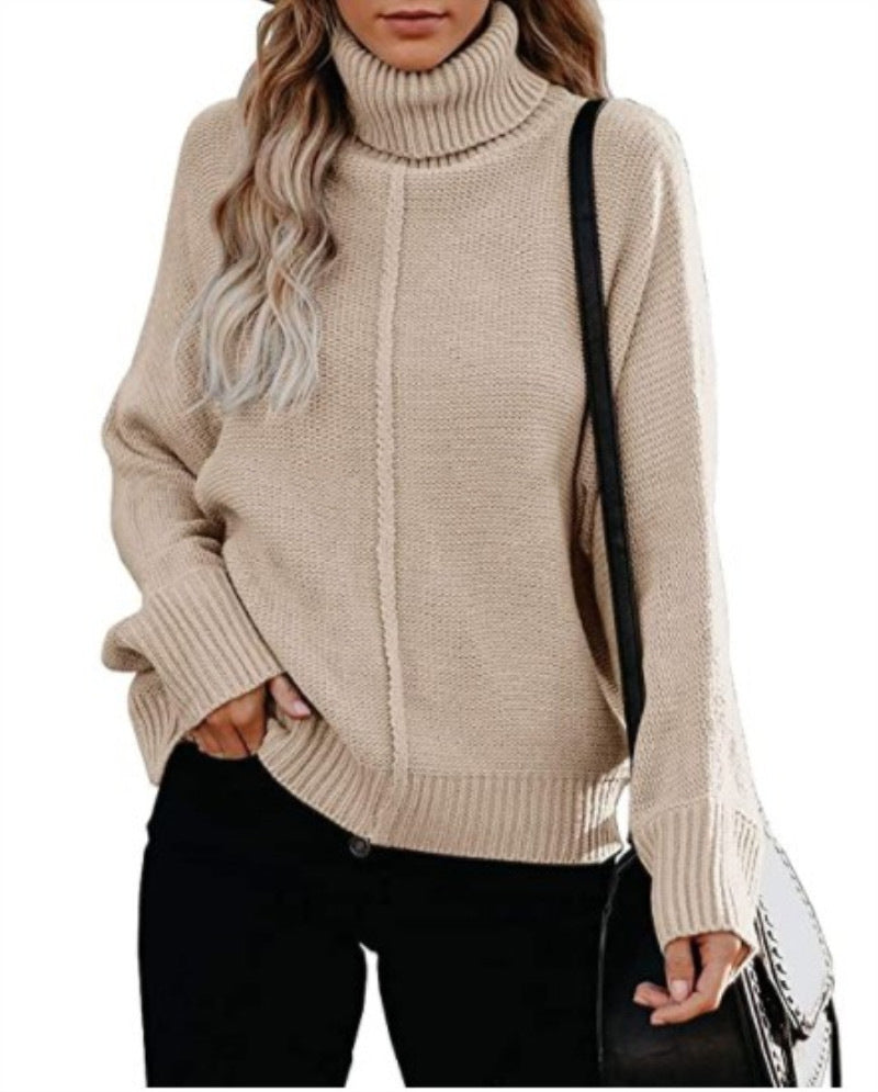 Turtleneck Loose OL Commuter Knit Sweater Plus Size Fashion Sweater Women