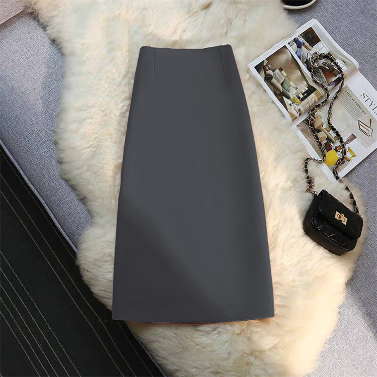 Women's Mid-length Straight Skirt Draping Effect