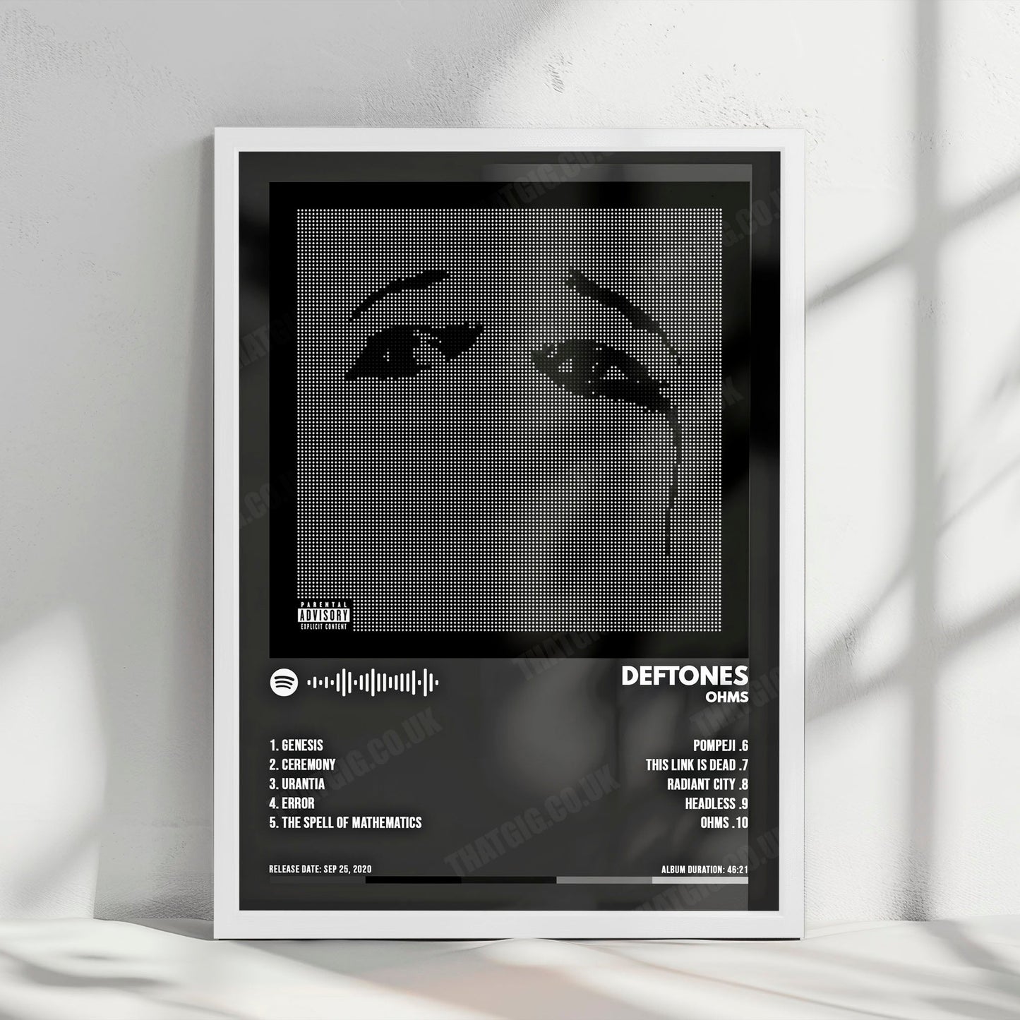 Deftones "Ohms " Album Cover Poster - with Complete Tracklist