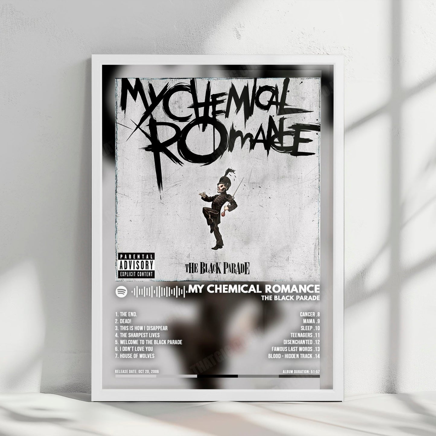 My Chemical Romance "The Black Parade" Album Cover Poster - with Complete Tracklist