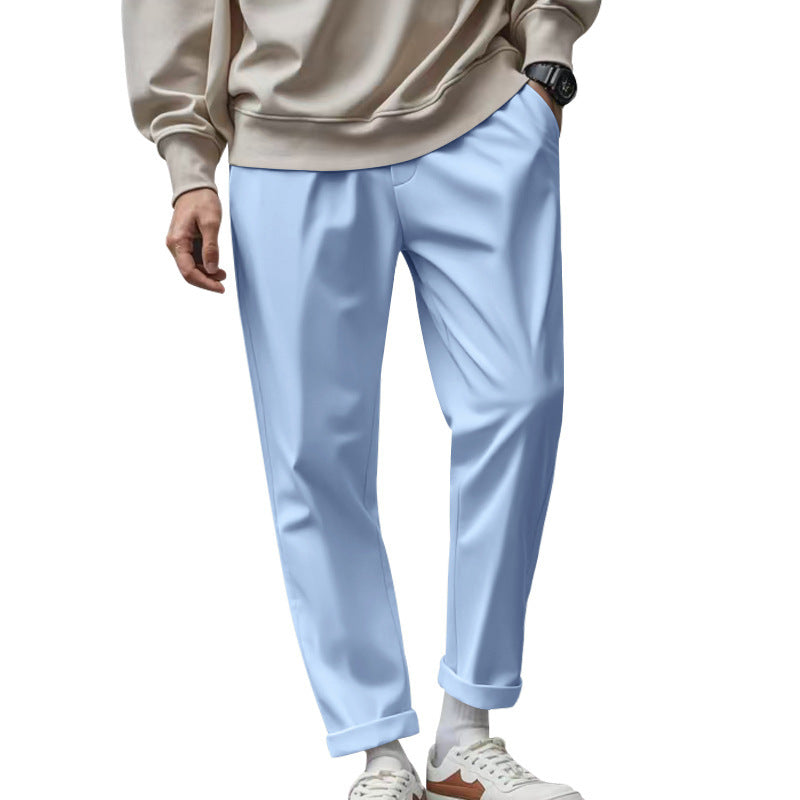 Men's Trousers With Pockets Casual Loose Comfortable Quick-drying Waist-tied Pants