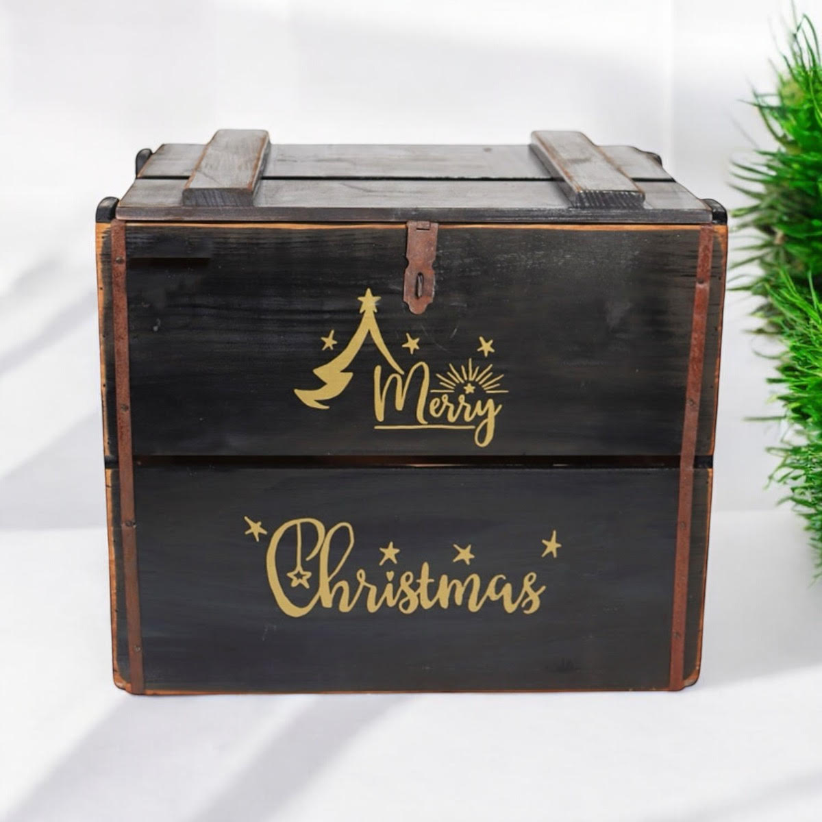 42CM BLACK WOODEN BOX