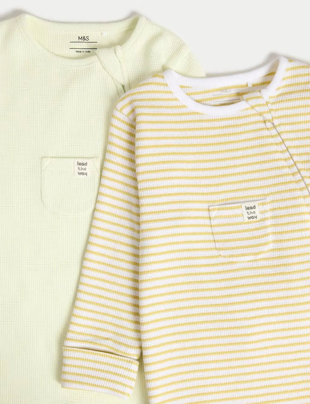 3pk Pure Cotton Waffle Zip Sleepsuits (6½lbs-3 Yrs)