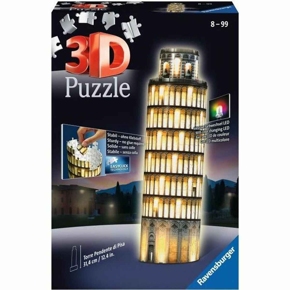 3D Puzzle Ravensburger Tour De Pise Night Edition 216 Pieces