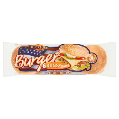 8 x Quickbury Burger 6 Buns Sesame 300G
