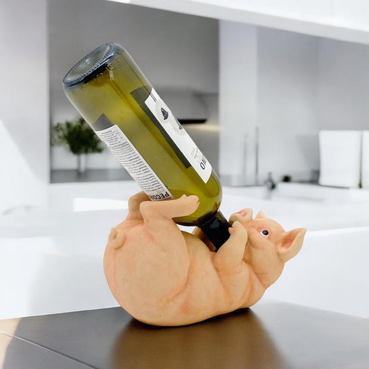 25CM PIG WINE BOTTLE HOLDER