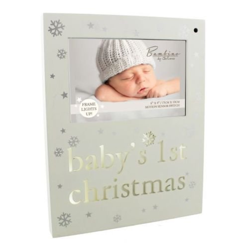 Bambino Baby's 1st Christmas Light Up Photo Frame New Baby Xmas Gift Boy Girl