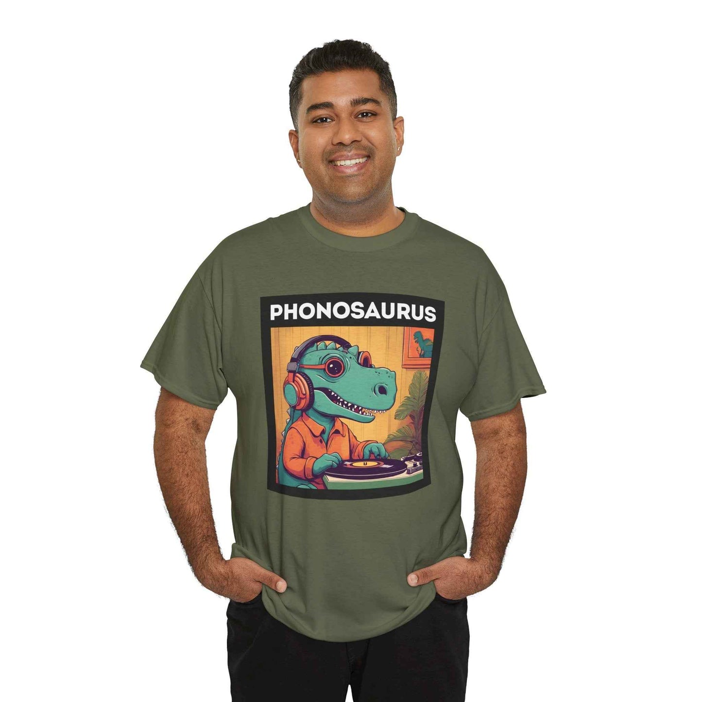 'Phonosaurus' Men's Vinyl T-Shirt