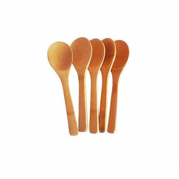 5Pack Small Wooden Kitchen Teaspoons Versatile Utensils Set