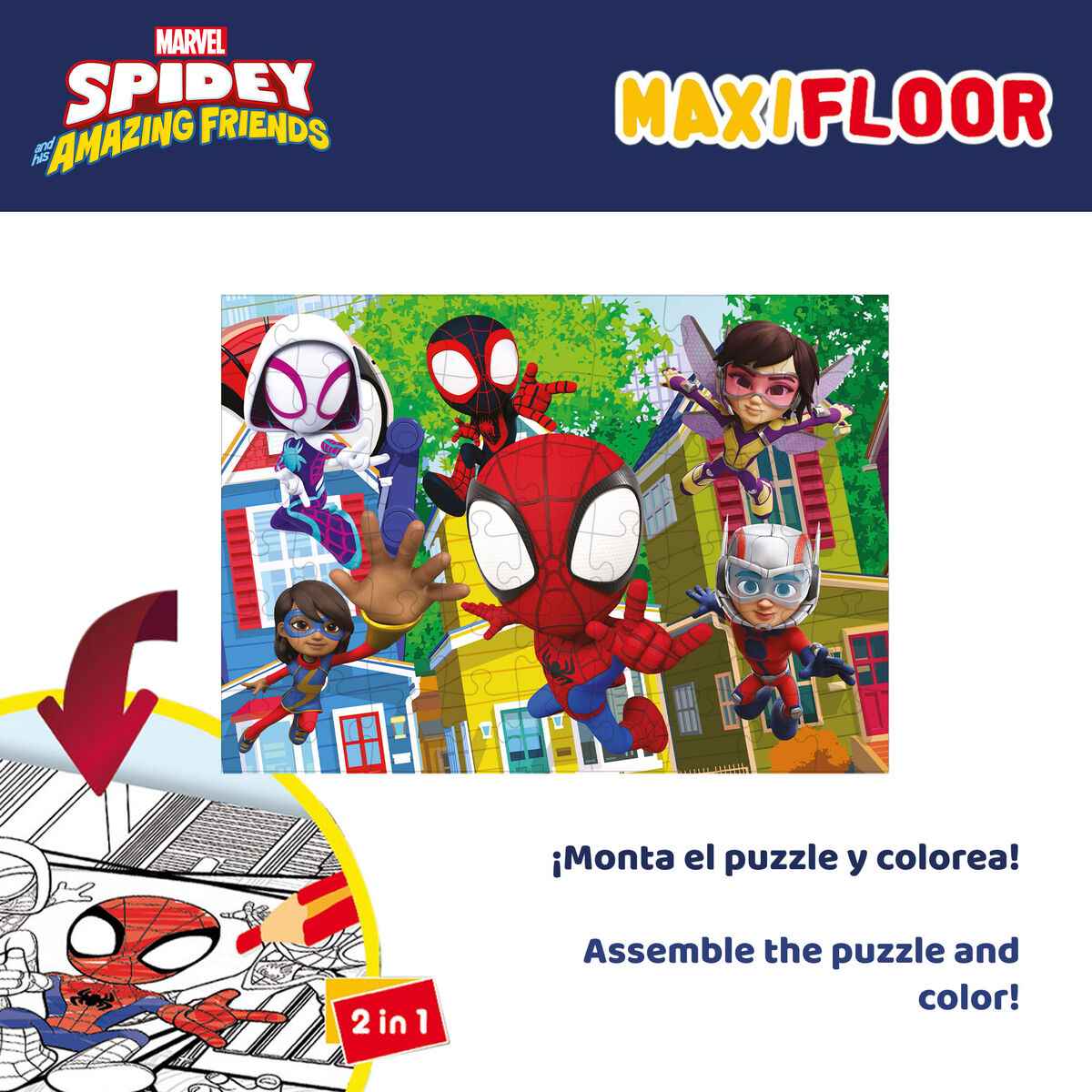 4-Puzzle Set Spidey 35 x 1,5 x 25 cm 48 Pieces (6 Units)