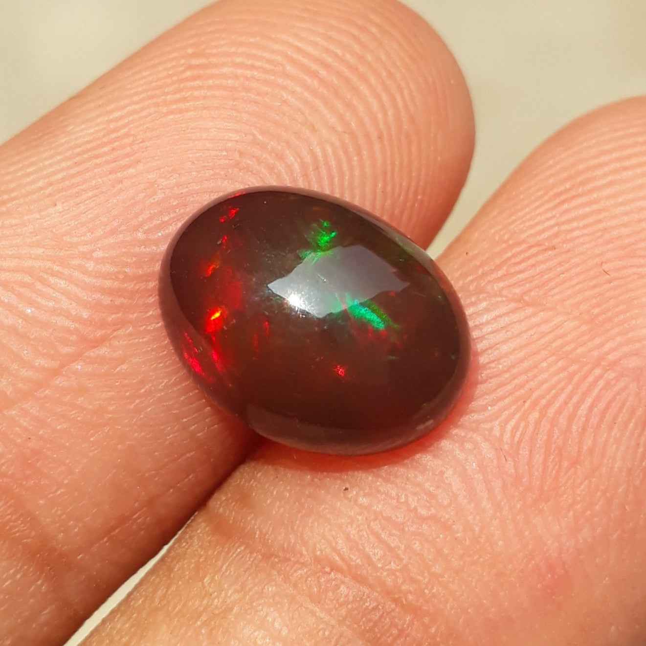 3ct Opal for Sale - Black Fire Opal - October Birthstone - 12x9mm