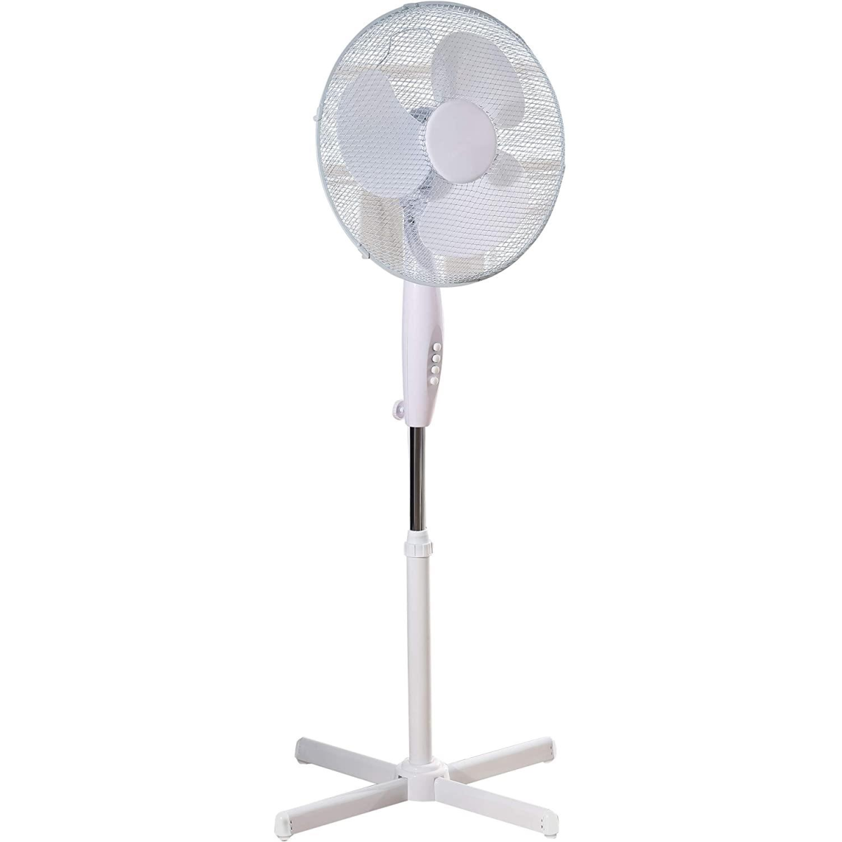 16" Fan Pedestal Stand Adjustable Height, 3 Speed Setting, Oscillating(White)