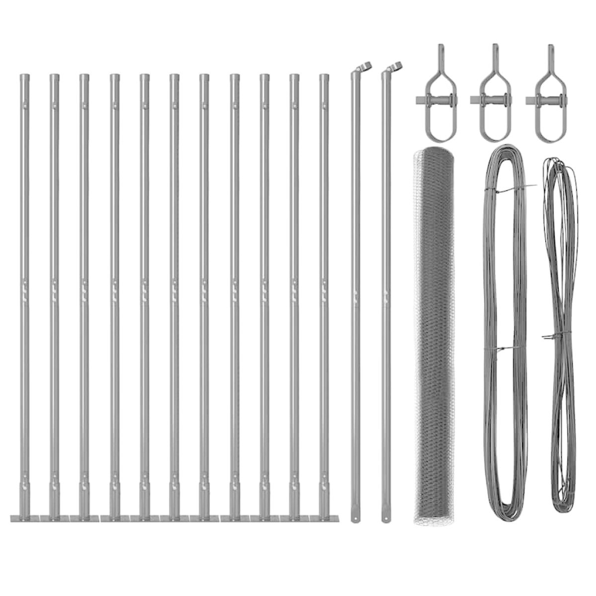 vidaXL Fencing Set Set of 2 Grey Metal 25 x 1.5 m Durable