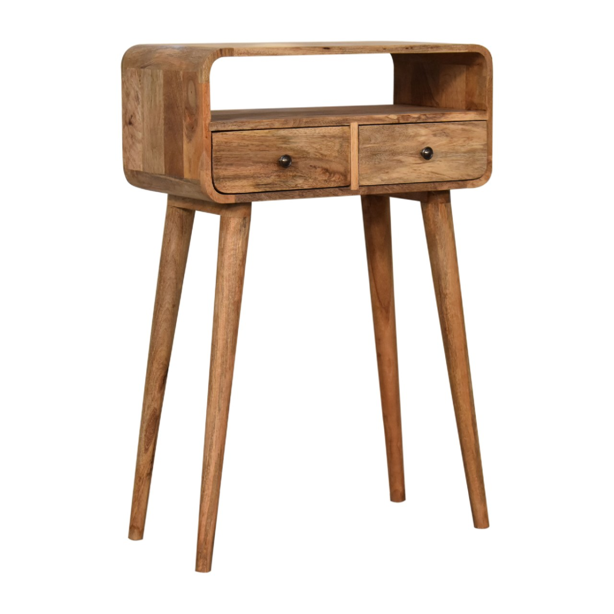 Artisan Furniture Solid Wood Mini Curved Oak-ish Console Table