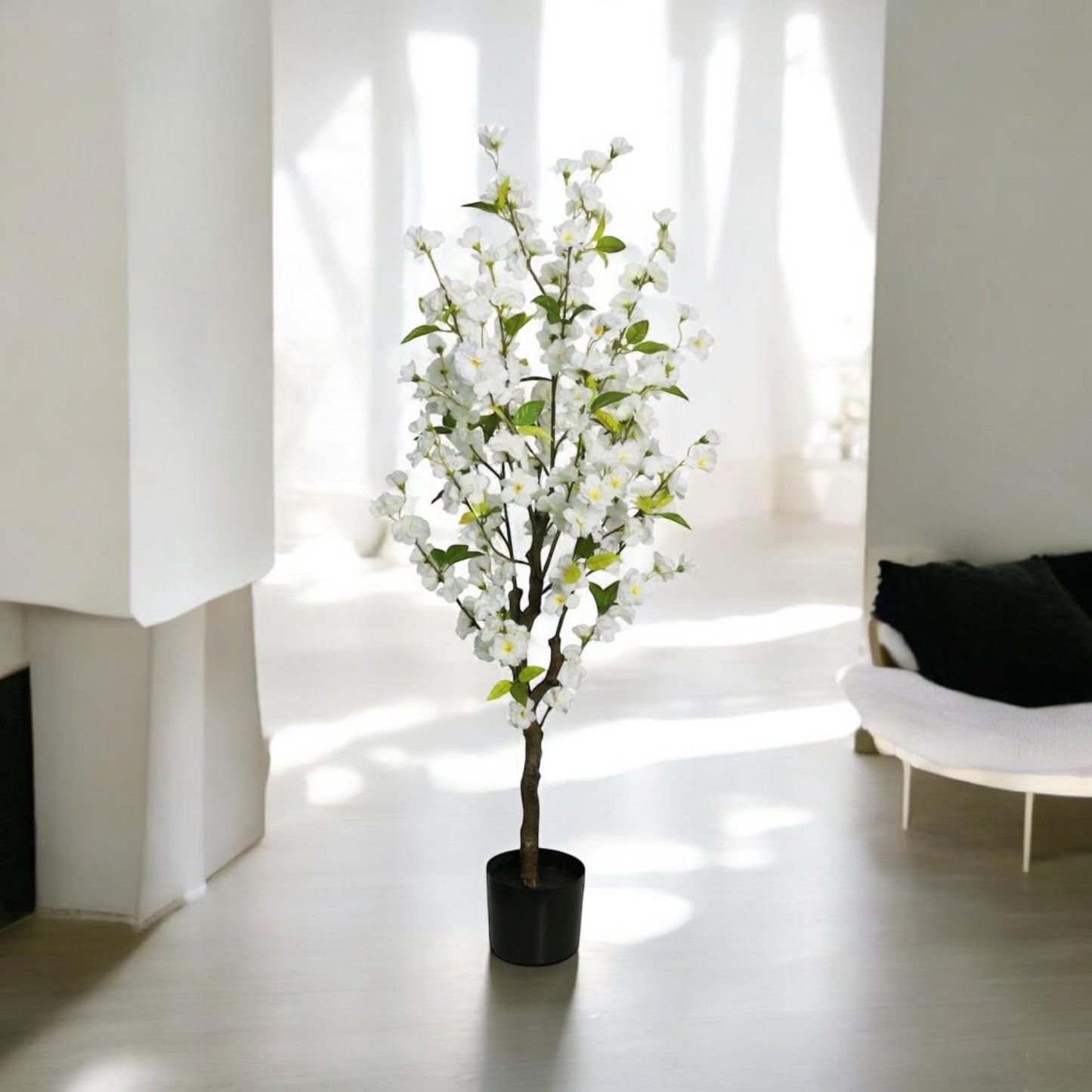 120CM ARTIFICIAL CHERRY TREE (WHITE)