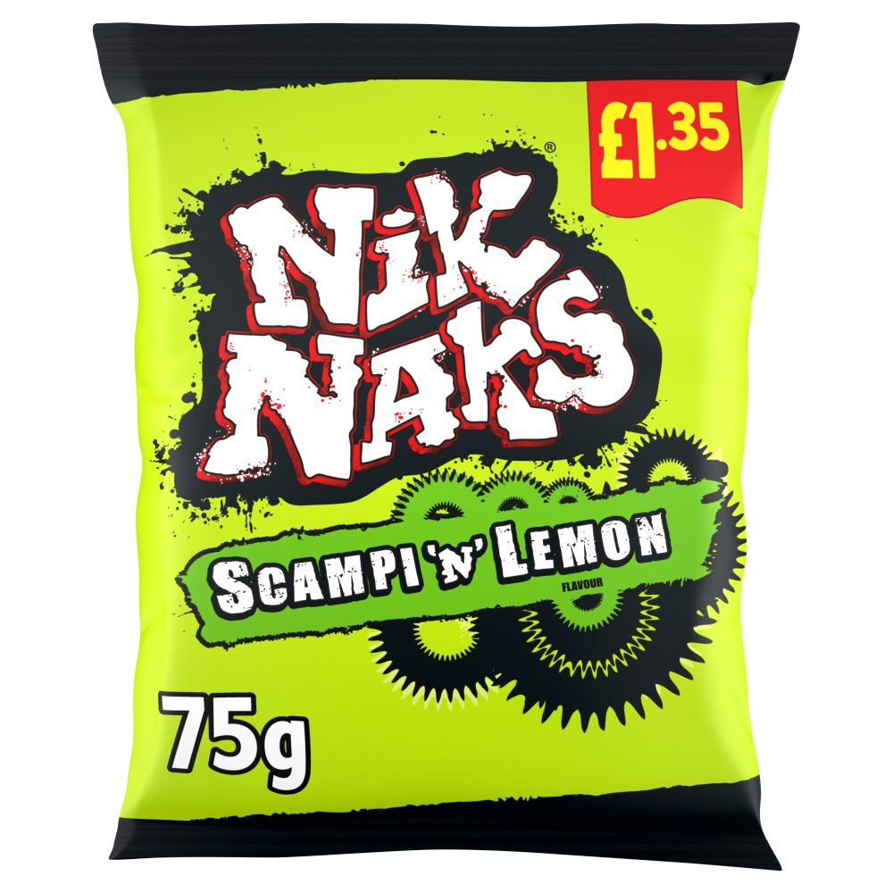 NiK NAKS Scampi 'N' Lemon Flavour 75g (Box of 20)