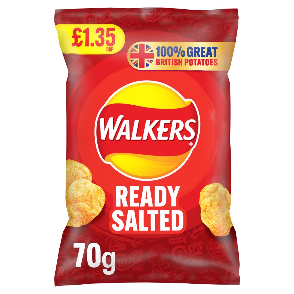 18 x Walkers Ready Salted - 70GM