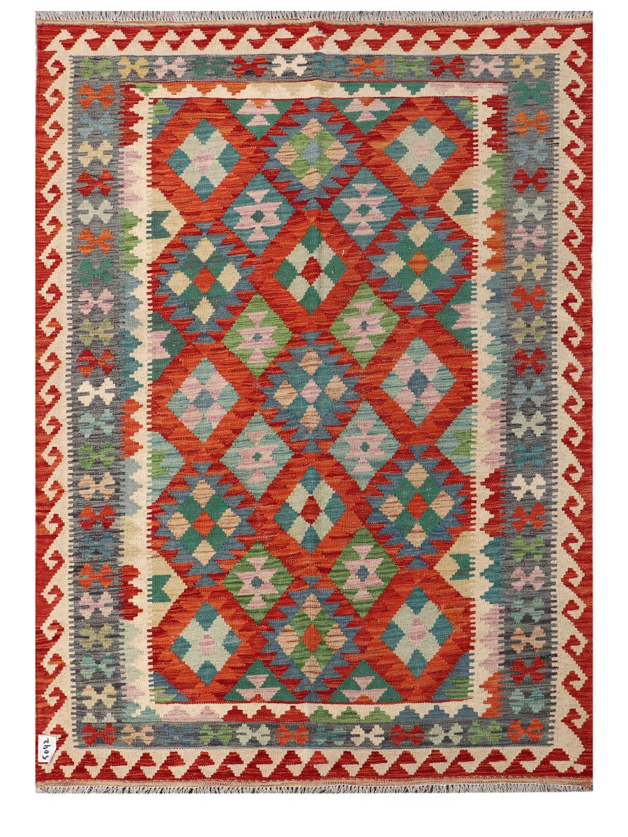 Maimana Afghanistan Kilim Rug - 204 x143 cm