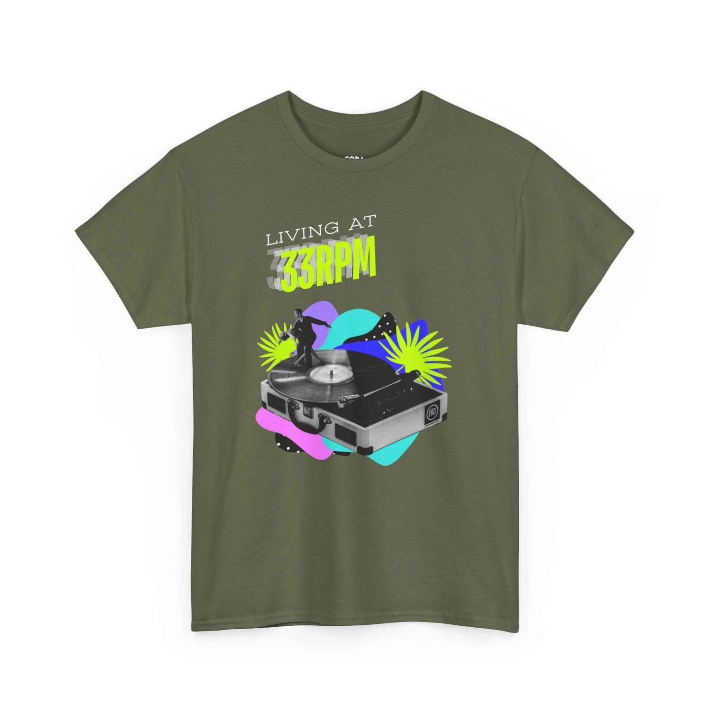 'Living at 33rpm' Flouro Men's T-Shirt