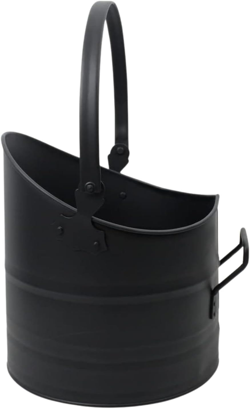 Black Round Fireside Coal Bucket